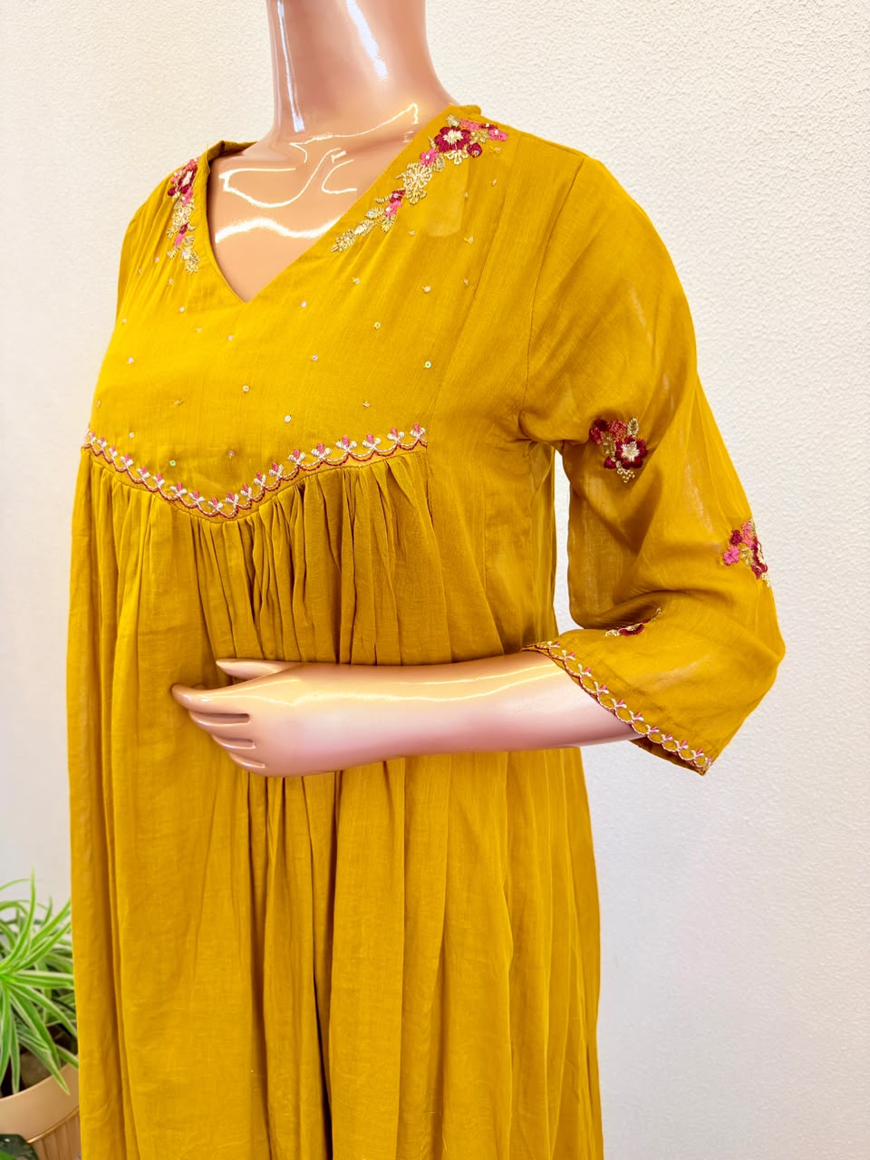 Embroidered Mul Cotton Frock Suit Set