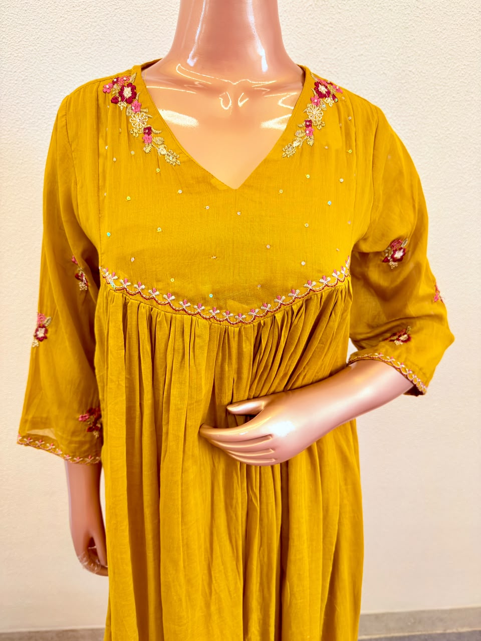 Embroidered Mul Cotton Frock Suit Set