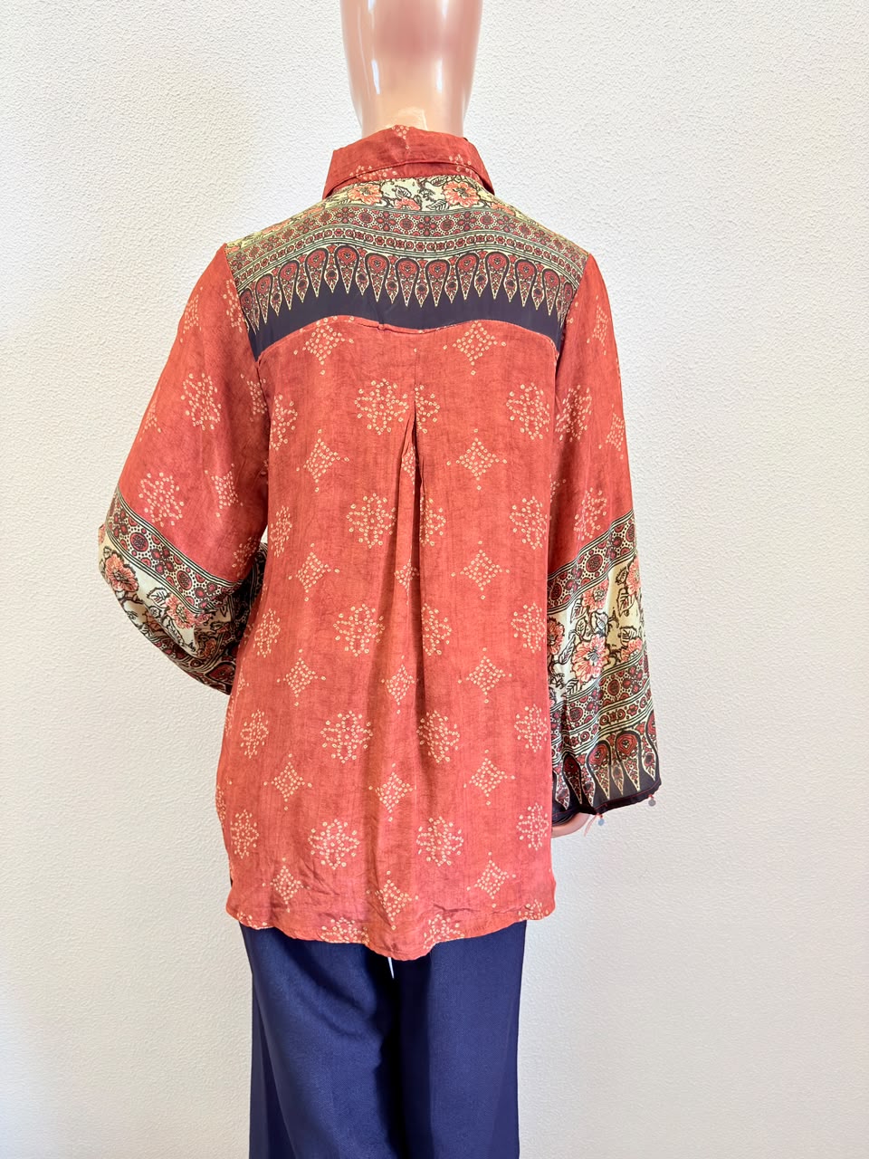 Bandhani & Ajrakh Print Crepe Shirt