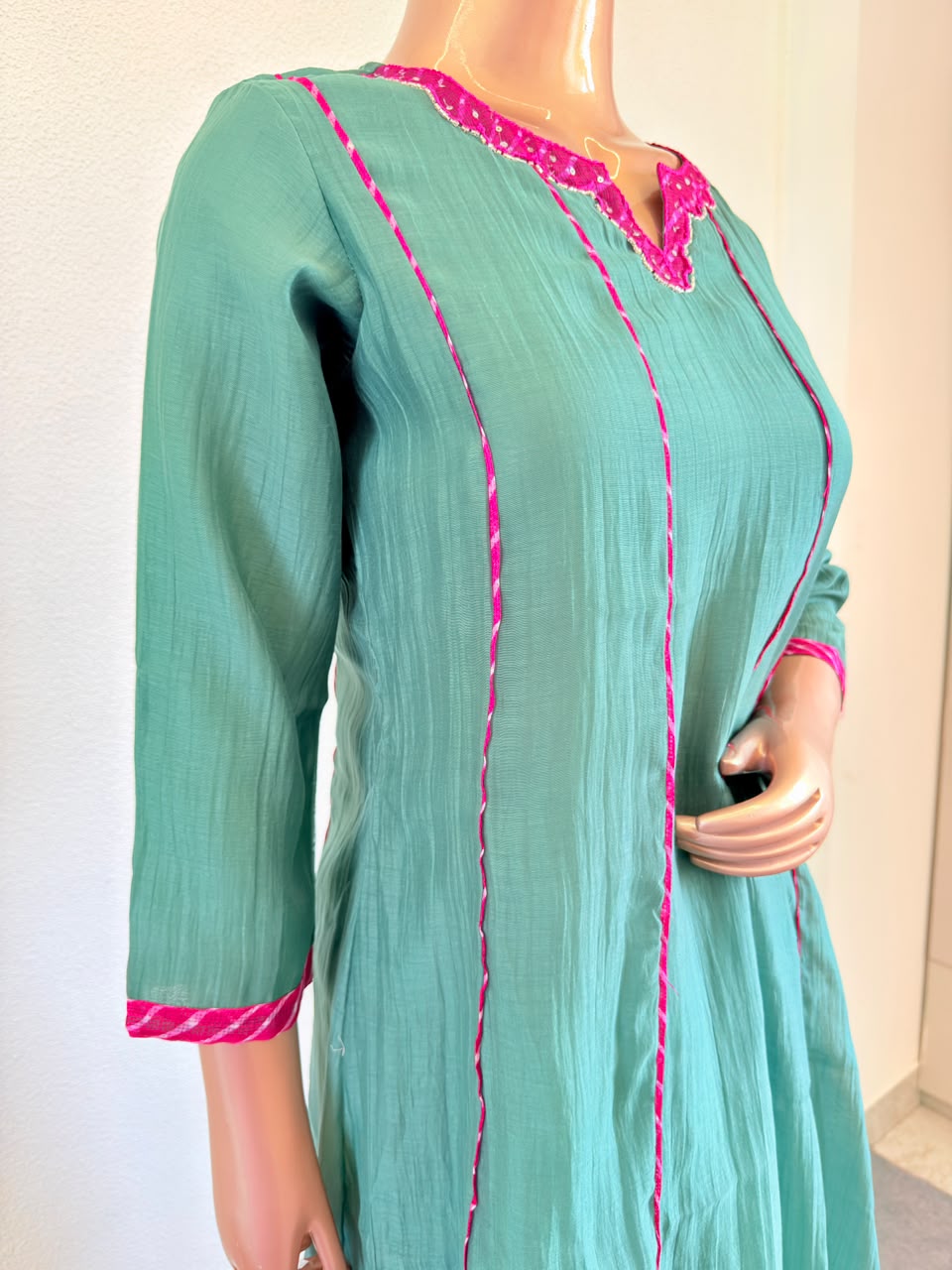 Mul Chanderi Farshi Salwar Suit with Lehariya Kota Doria Dupatta