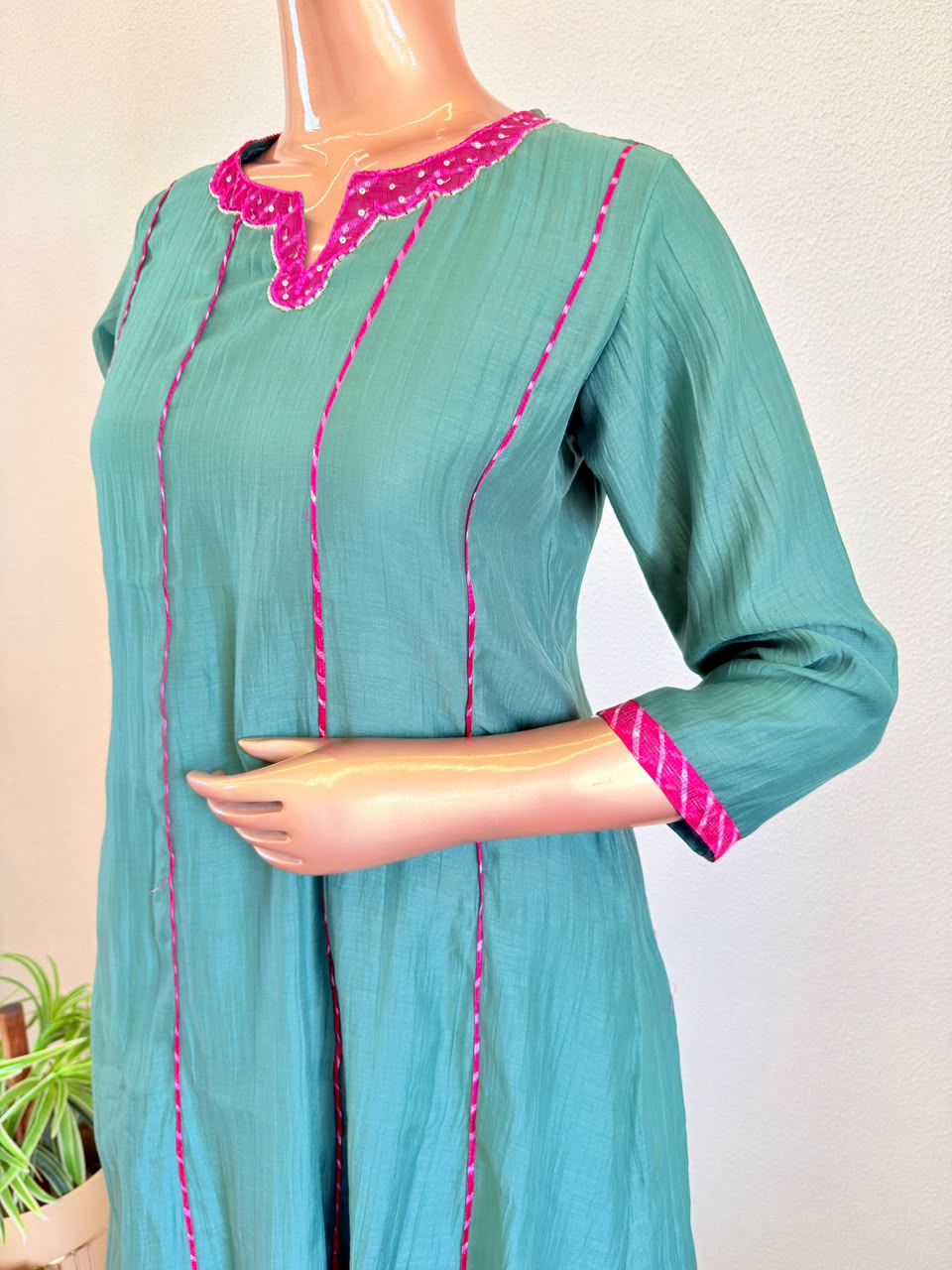 Mul Chanderi Farshi Salwar Suit with Lehariya Kota Doria Dupatta