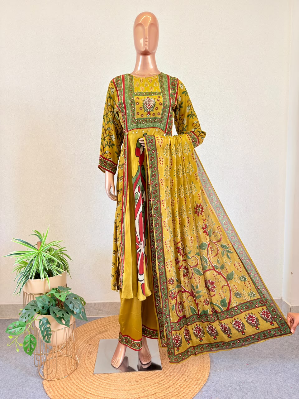 Premium Pure Crepe Frock Suit Set in Digital Print