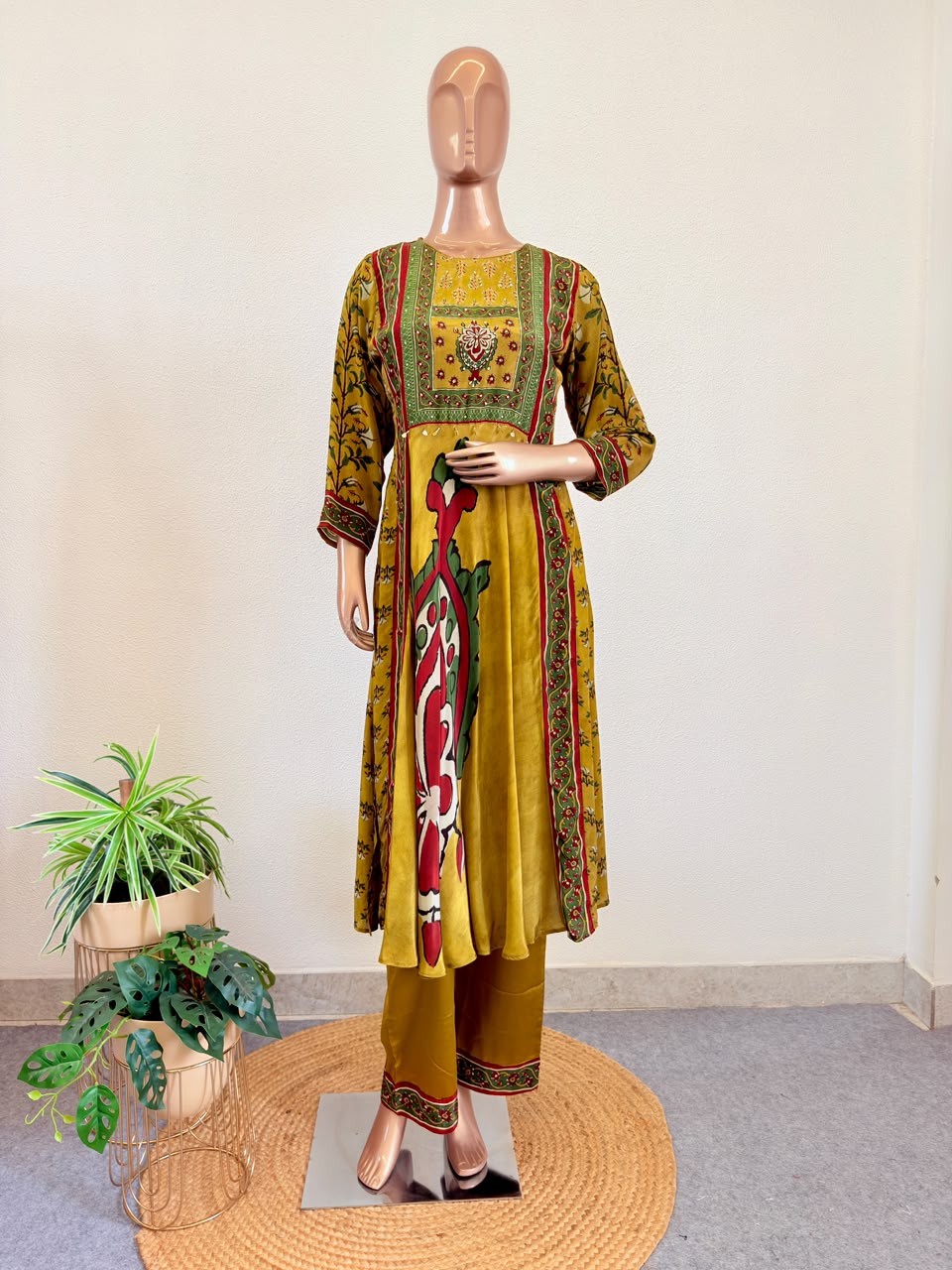 Premium Pure Crepe Frock Suit Set in Digital Print