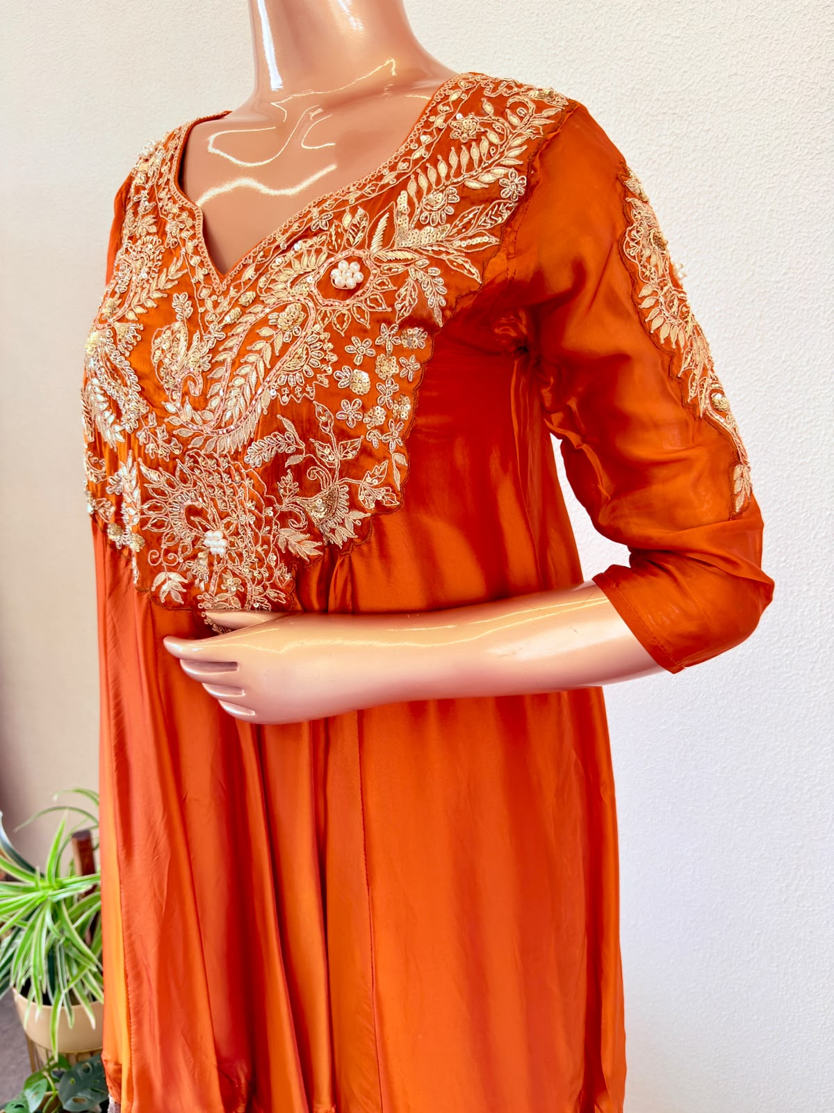 Premium HO Silk Sharara Set with Heavy Hand Work & Lehariya Dupatta