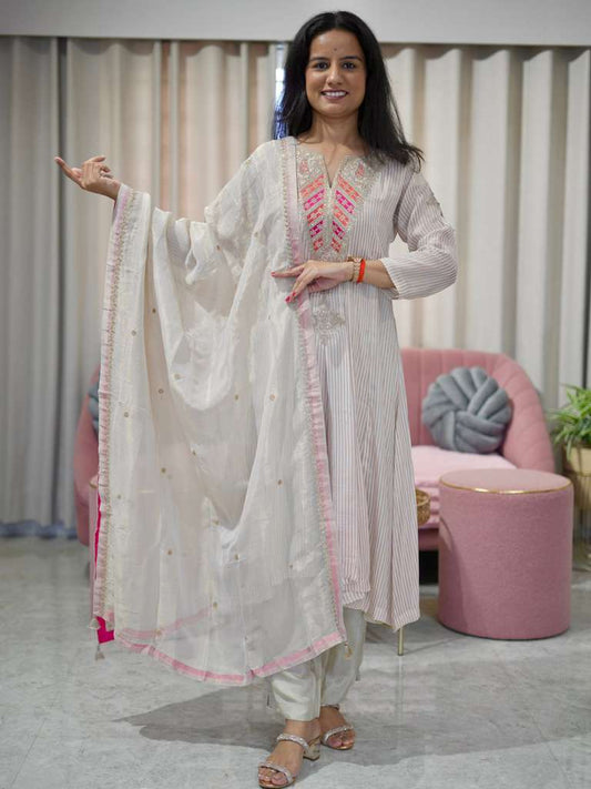 Tissue Suit Set with Zari Work