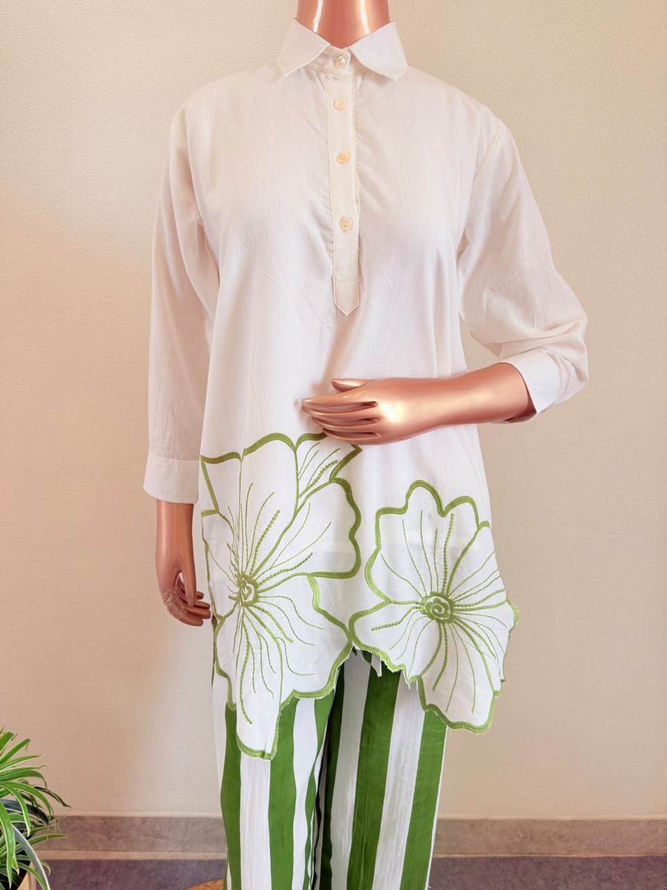 Ivy Blossom Applique Coord Set - Olive