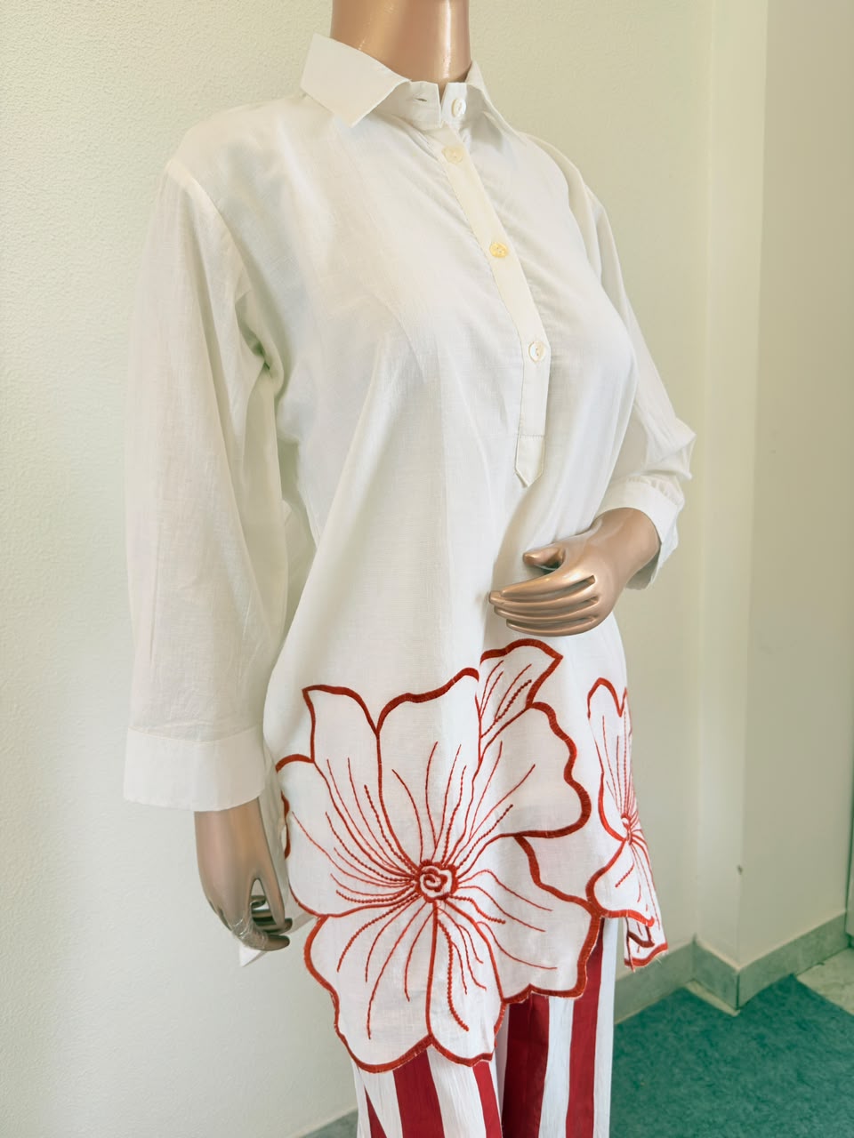 Ivy Blossom Applique Coord Set - Rust Orange