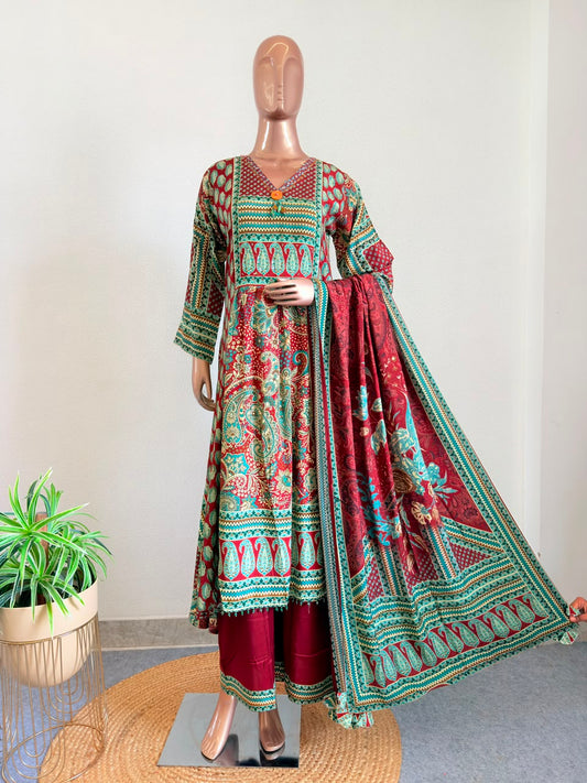 Premium Muslin Digital Print Designer Suit Set