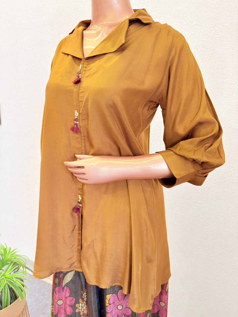 Premium Muslin Top with Contrast Printed Palazzo Pants