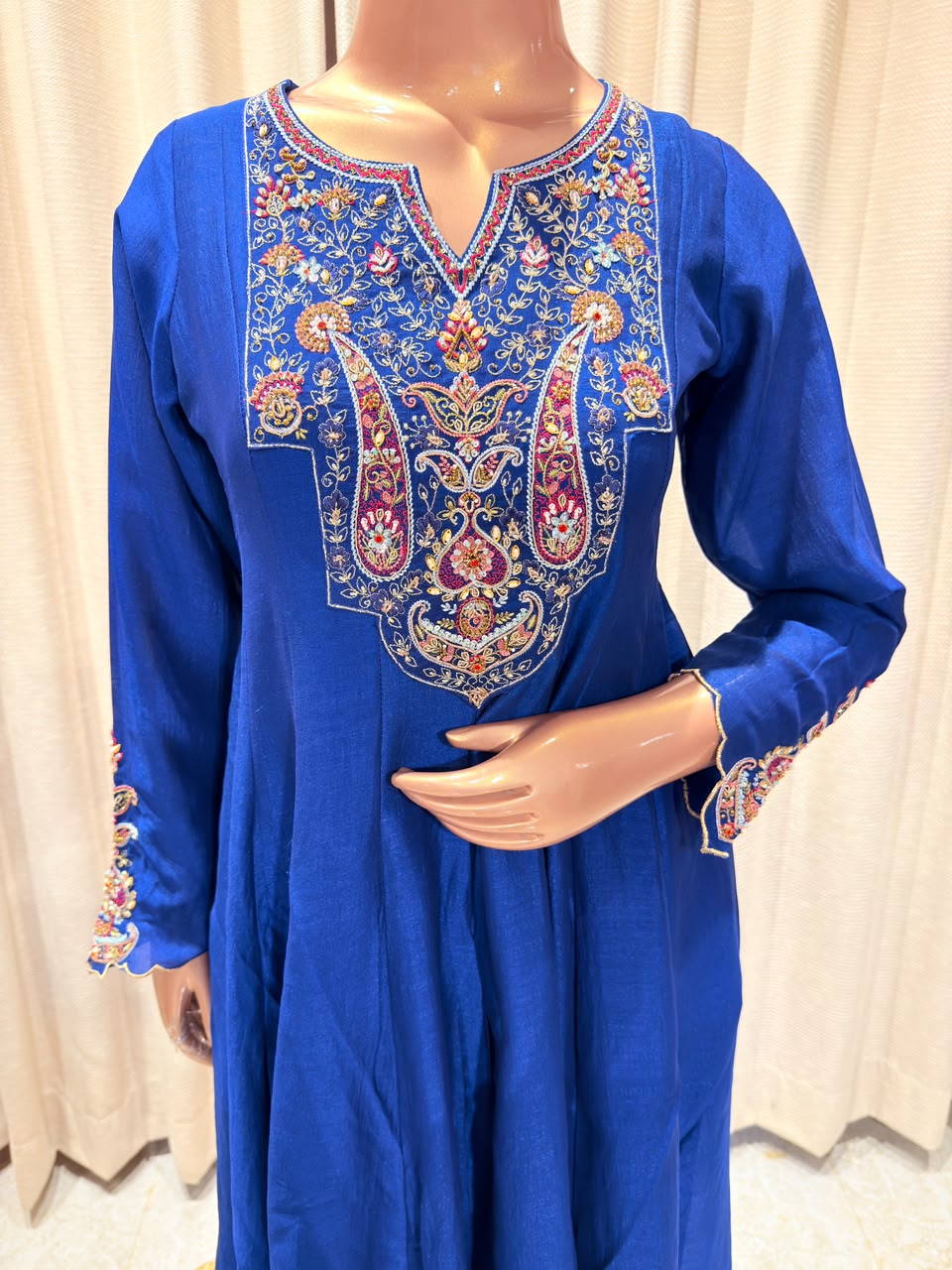 Zari & Resham Embroidered Flared Suit Set with Dupatta