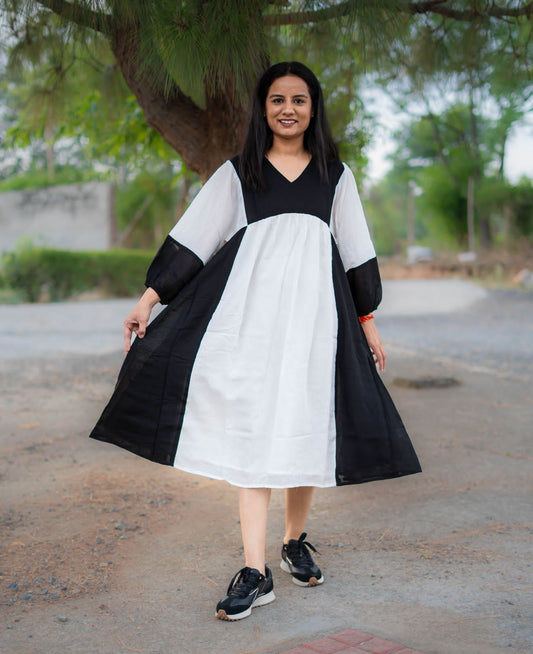 Pure Linen Color Block Tunic