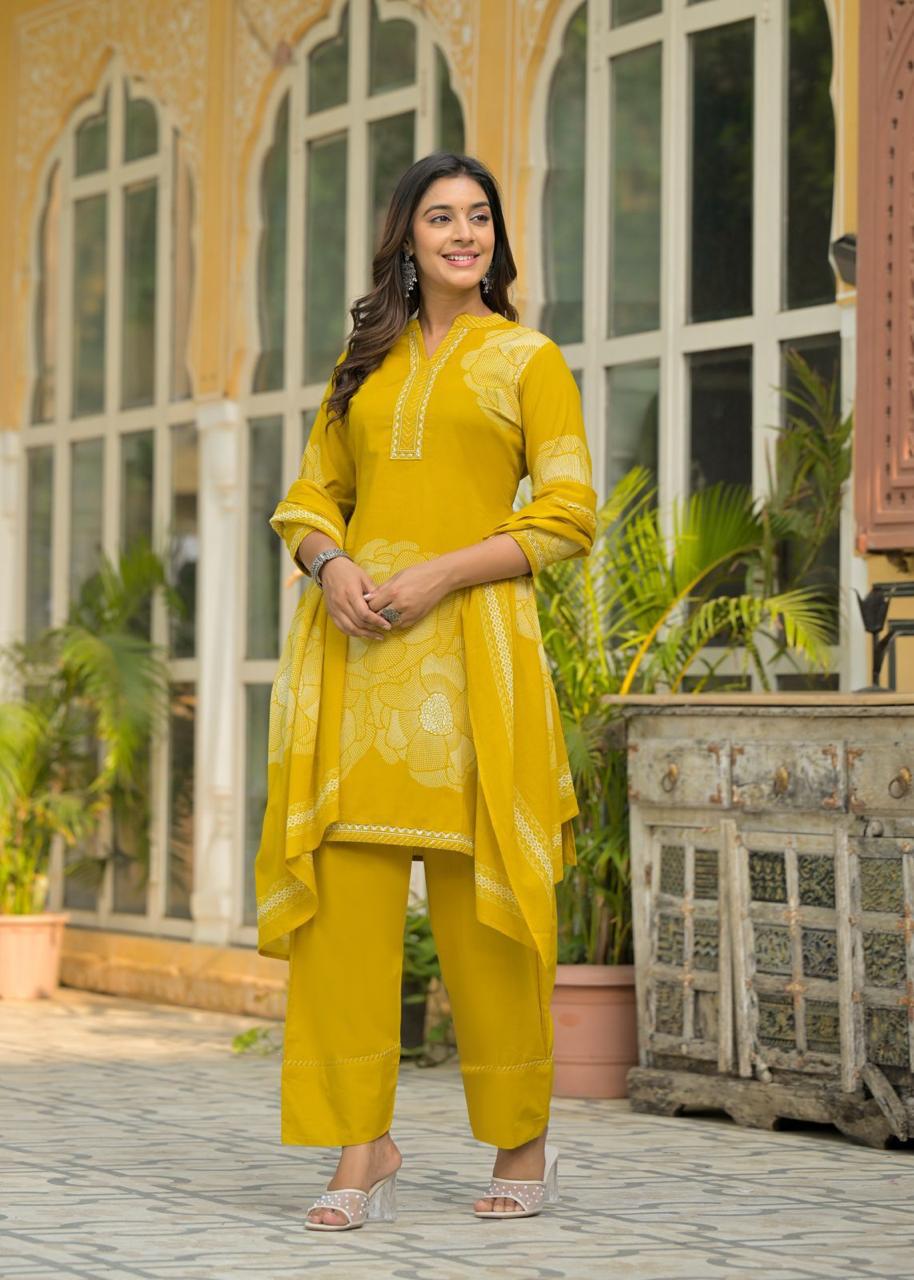 Farsi Salwar Suit Set- Yellow