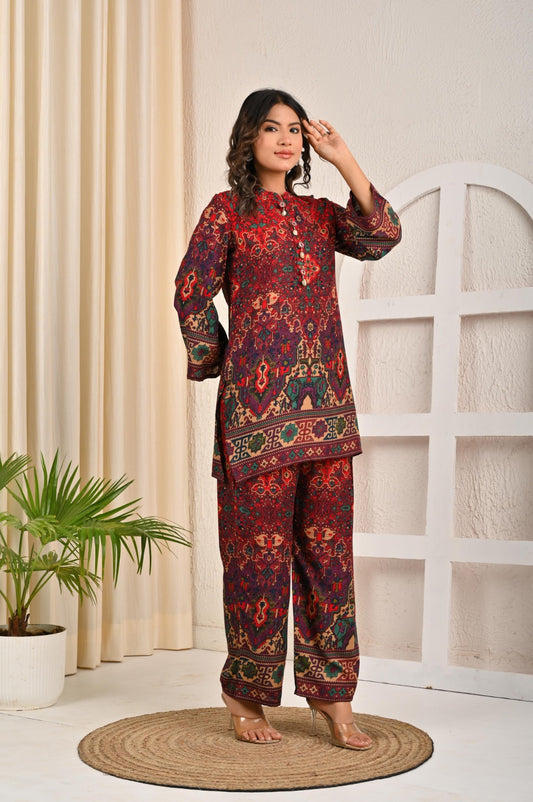Rayon Printed Coord Set